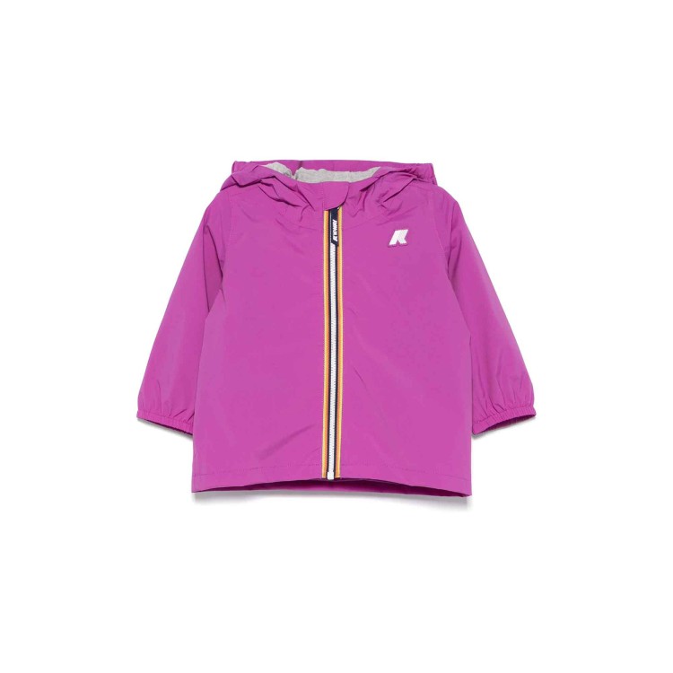 K-WAY Giacca magenta antivento con cappuccio neonata