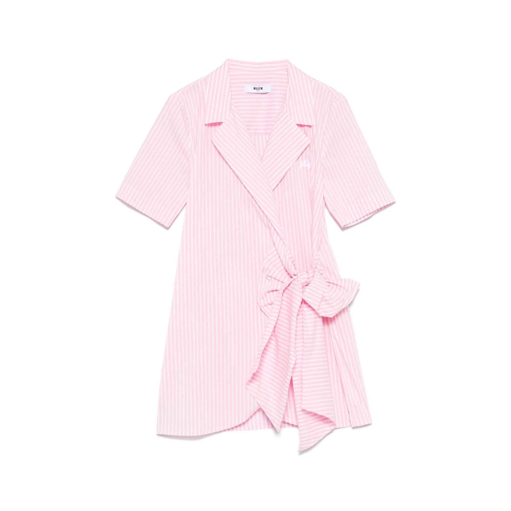 MSGM Abito rosa a righe con...