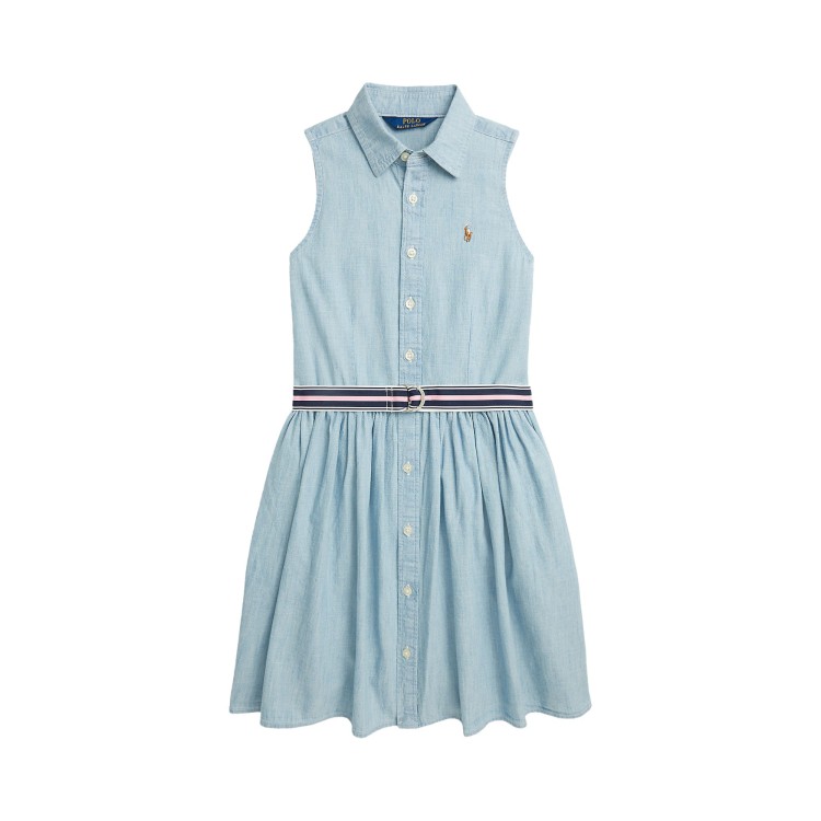 RALPH LAUREN Abito in denim con cintura bambina