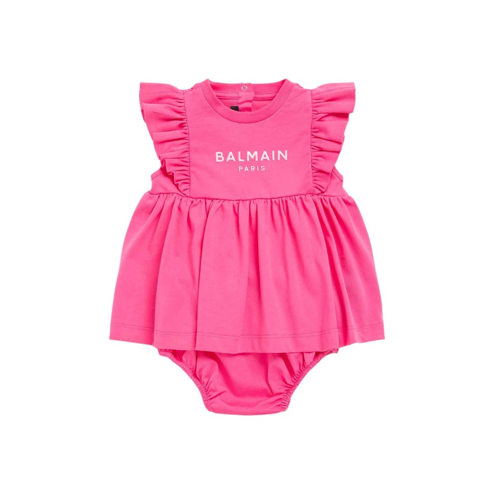 BALMAIN Abito fucsia logato...