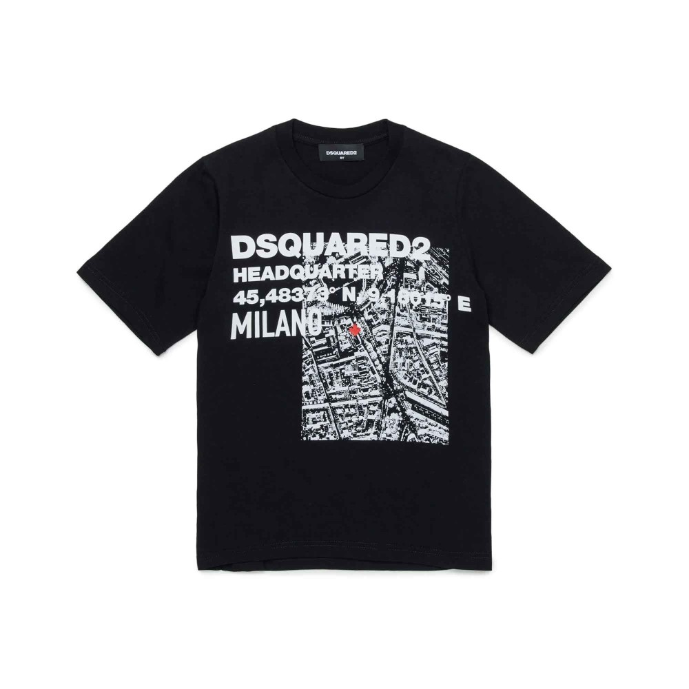 DSQUARED T-shirt nera con...