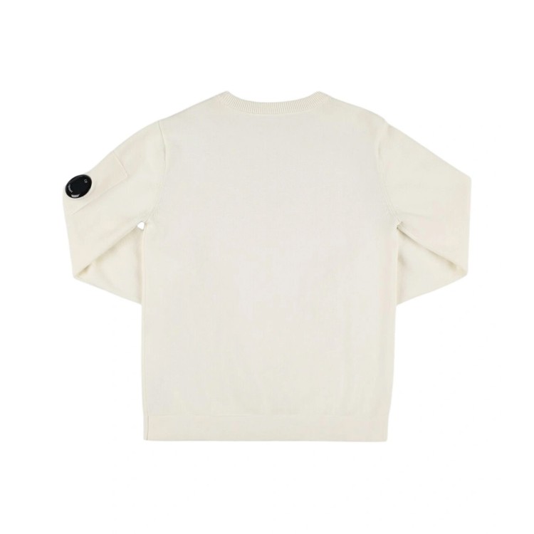 C.P. COMPANY Maglione bianco girocollo Lens bambini