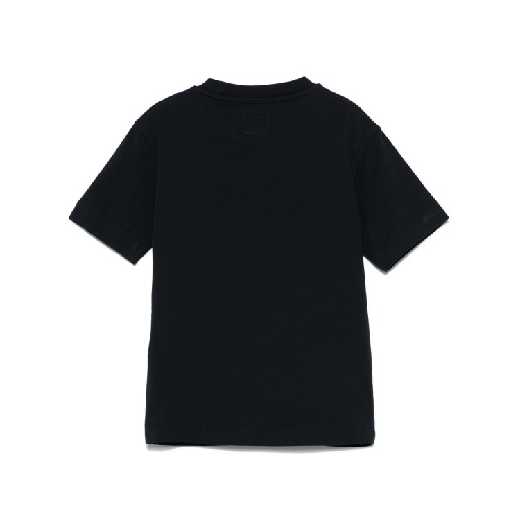 C.P. COMPANY T-shirt nera con logo sul petto bambini