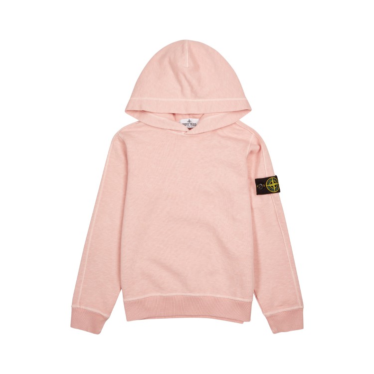 STONE ISLAND Felpa rosa antico con cappuccio Compass bambini