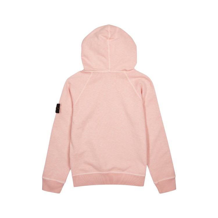 STONE ISLAND Felpa rosa antico con cappuccio Compass bambini