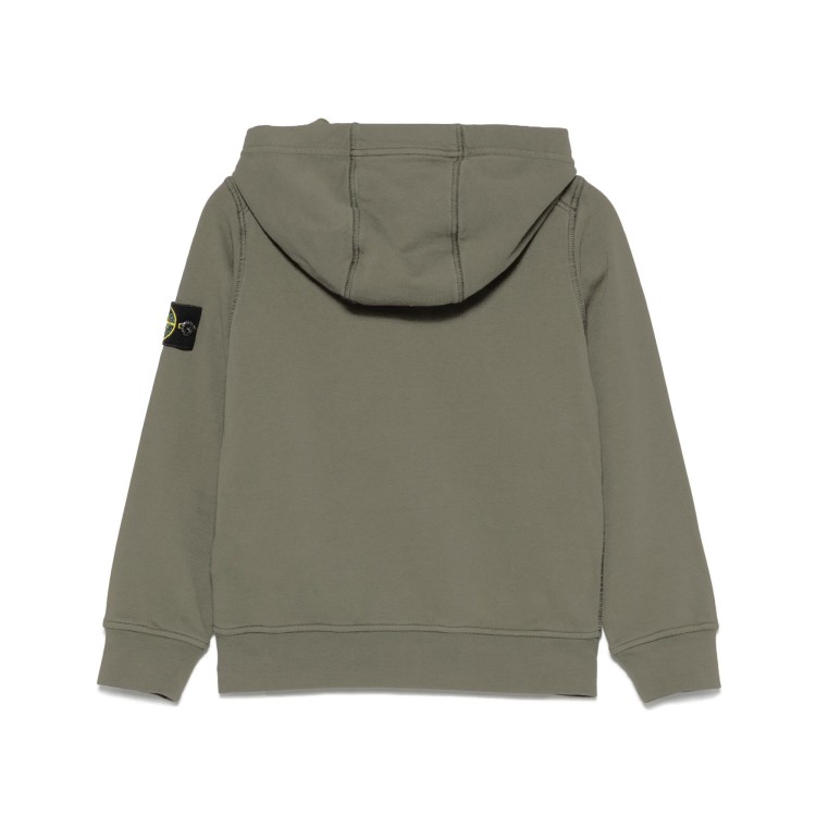 STONE ISLAND Felpa fango full-zip con cappuccio Compass bambini