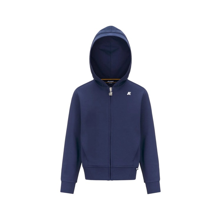 K-WAY Felpa blu full-zip con cappuccio bambini