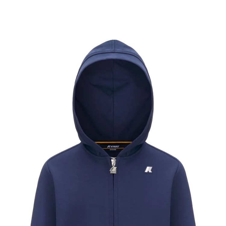 K-WAY Felpa blu full-zip con cappuccio bambini