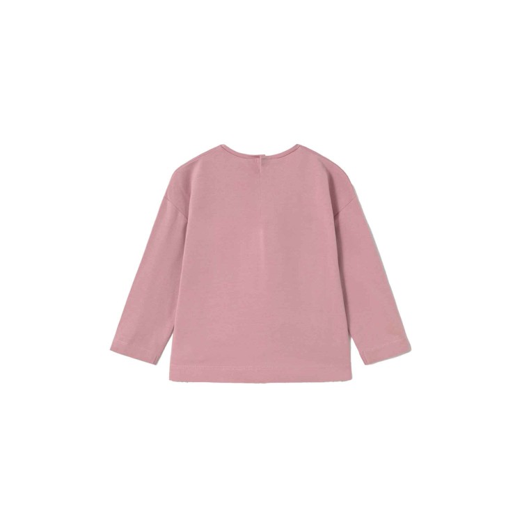 MAYORAL T-shirt rosa a maniche lunghe con stampa neonata