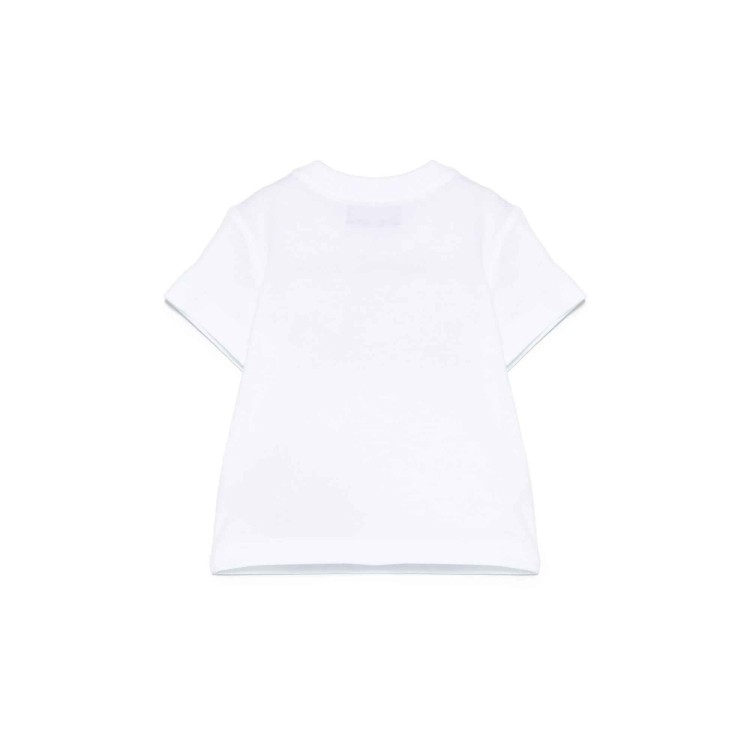 MOSCHINO T-shirt bianca con stampa Teddy neonati