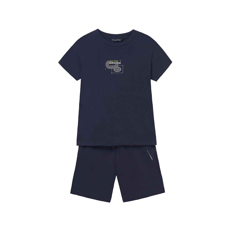 MAYORAL Completo blu t-shirt e shorts bambino