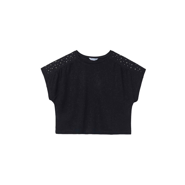 MAYORAL T-shirt nera cropped bambina