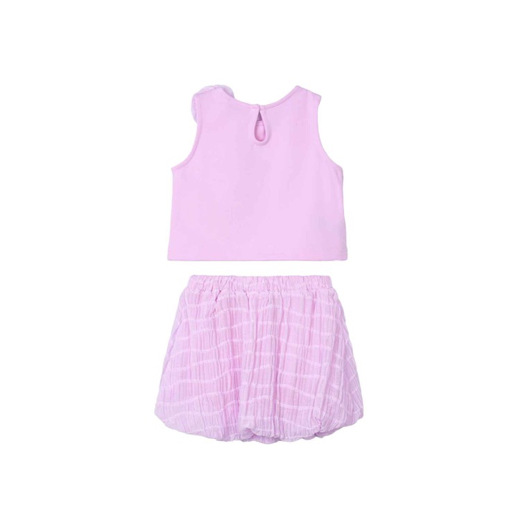 MAYORAL Completo rosa t-shirt e gonna bambina