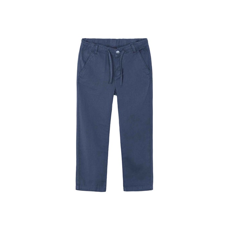 MAYORAL Pantaloni blu in lino con lacci bambino