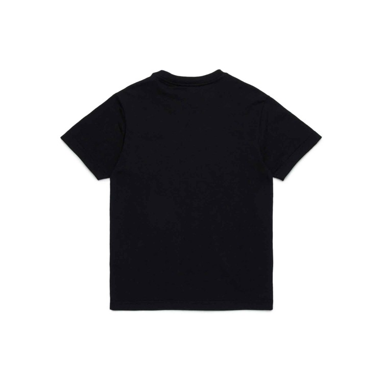 DSQUARED T-shirt nera con stampa logo frontale bambini