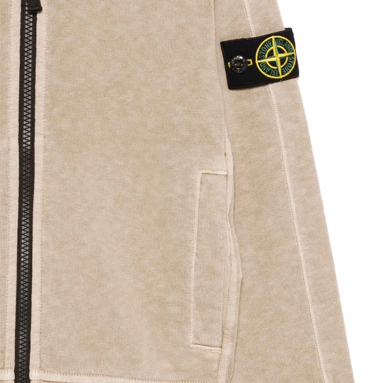 STONE ISLAND Felpa sabbia full-zip bambini