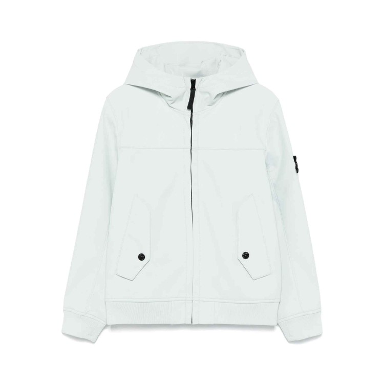 STONE ISLAND Giacca cielo full zip con cappuccio bambini