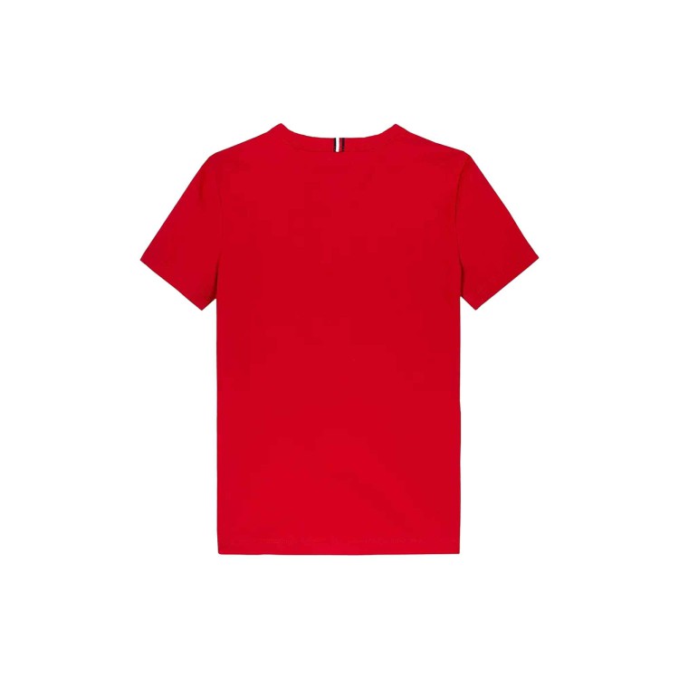 TOMMY HILFIGER T-shirt rossa con ricamo bandiere bambino