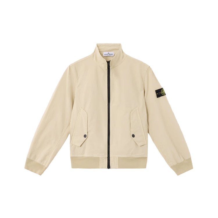 STONE ISLAND Bomber sabbia in cotone stretch con tasche bambini