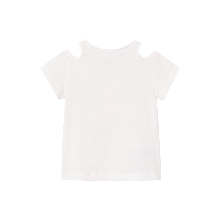 MAYORAL T-shirt bianca con spalle cut-out bambina