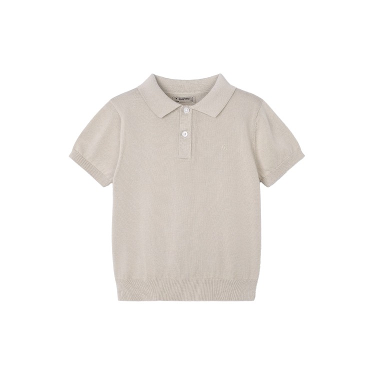 MAYORAL Polo beige tricot bambino