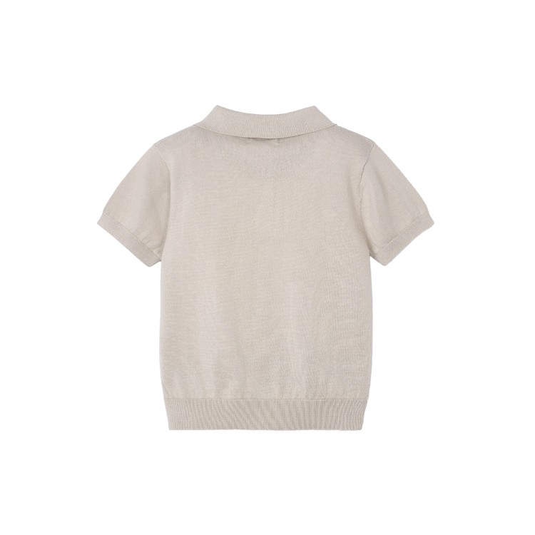 MAYORAL Polo beige tricot bambino