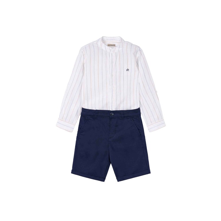 MAYORAL Completo blu camicia e bermuda bambino