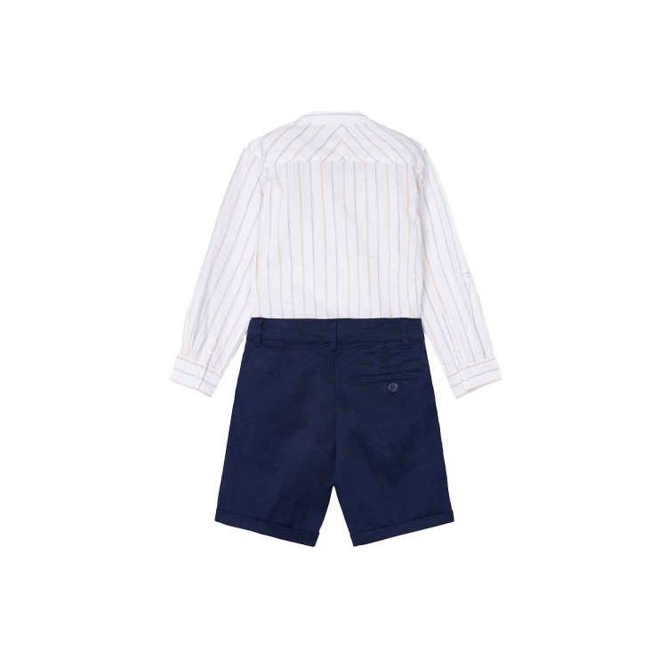 MAYORAL Completo blu camicia e bermuda bambino