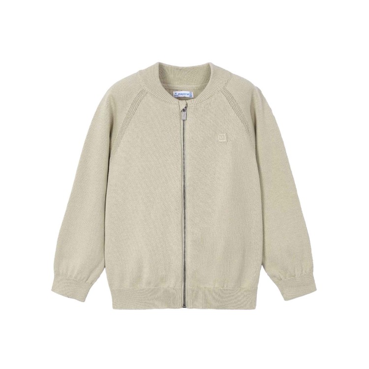 MAYORAL Felpa beige full-zip girocollo bambino