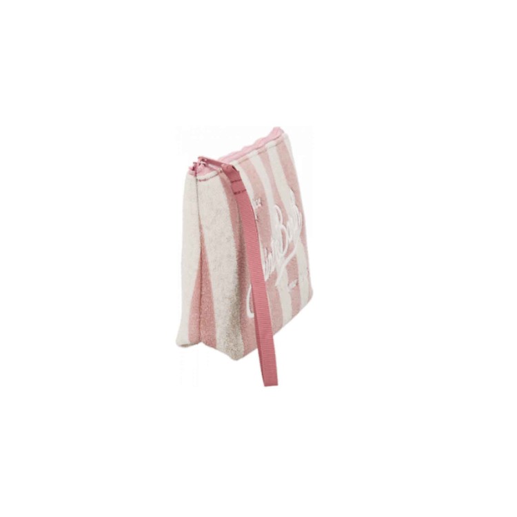 SAINT BARTH Pochette in spugna a righe rosa bambina