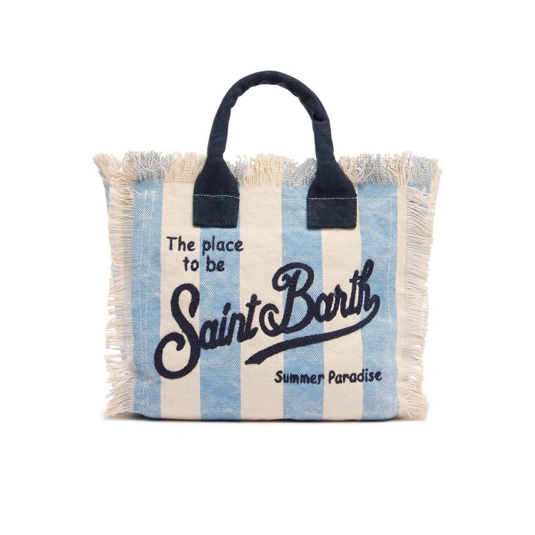 SAINT BARTH Borsa Colette a righe celesti bambina