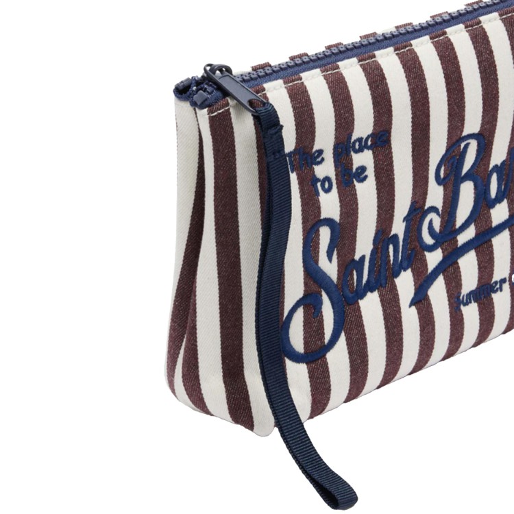 SAINT BARTH Pochette effetto denim a righe bambina