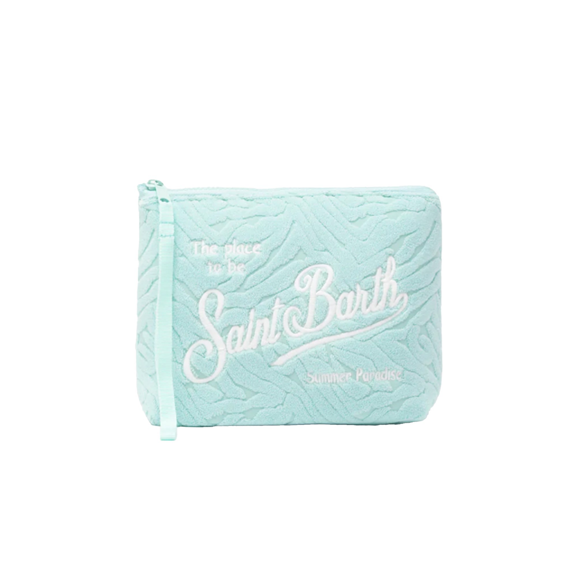 SAINT BARTH Pochette verde acqua con motivo in rilievo bambina