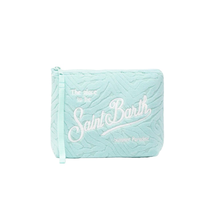 SAINT BARTH Pochette verde acqua con motivo in rilievo bambina