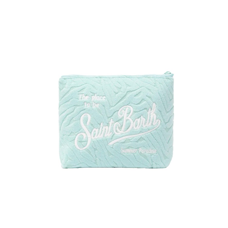 SAINT BARTH Pochette verde acqua con motivo in rilievo bambina