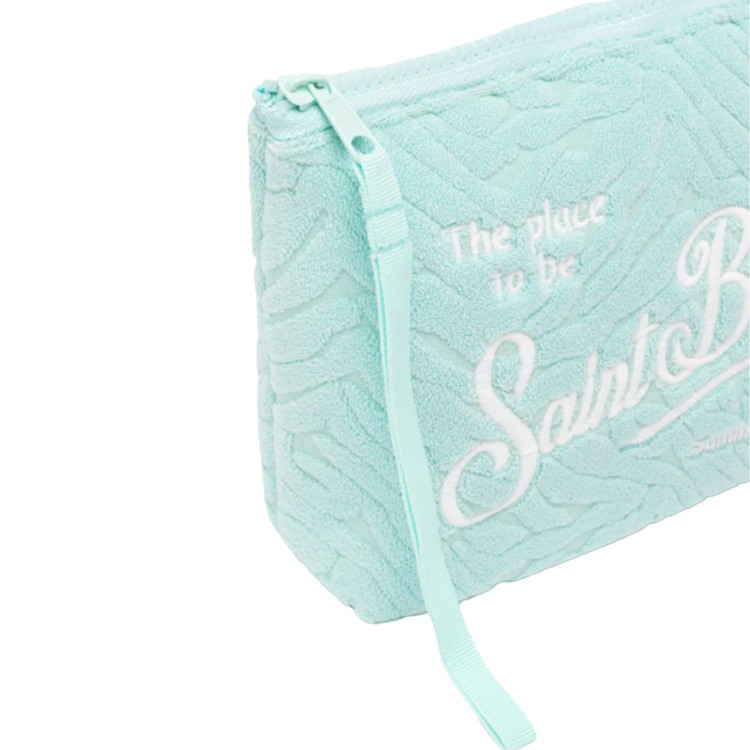 SAINT BARTH Pochette verde acqua con motivo in rilievo bambina