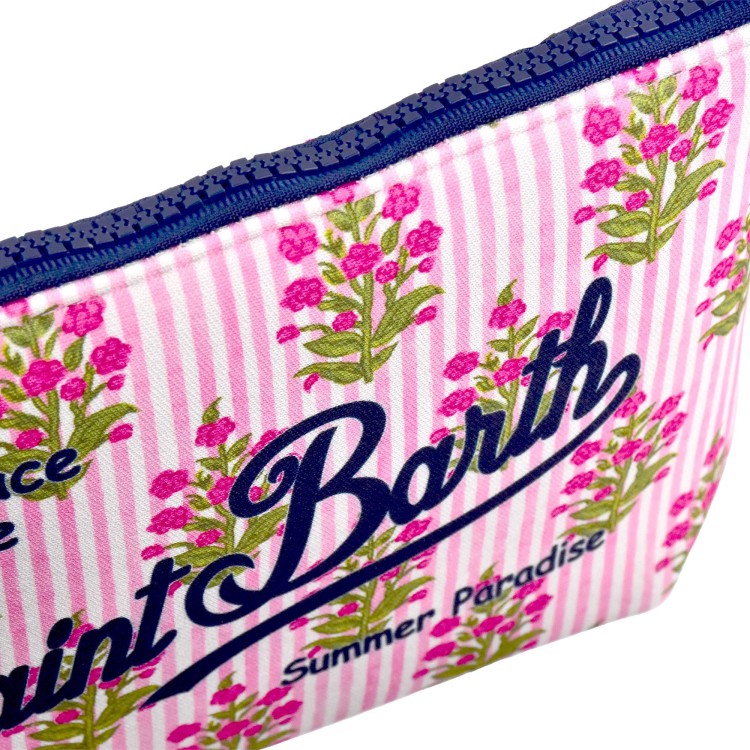 SAINT BARTH Pochette rosa a righe con fiori bambina