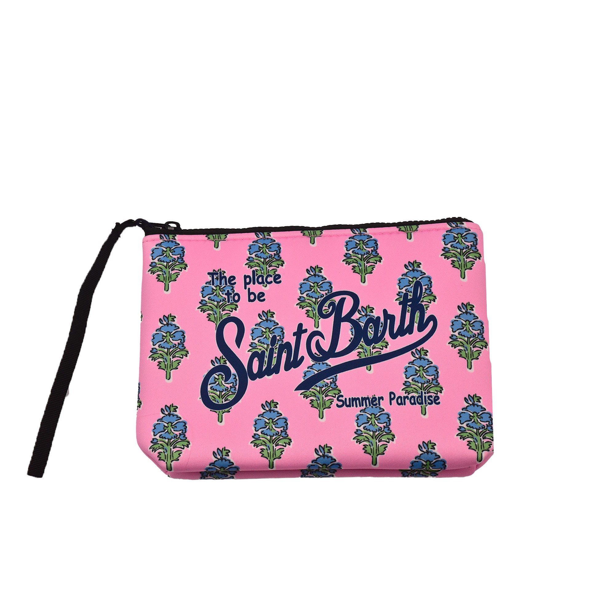 SAINT BARTH Pochette rosa con fiori lilla bambina