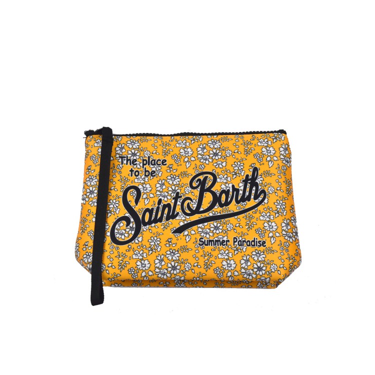 SAINT BARTH Pochette ocra con fiori bambina