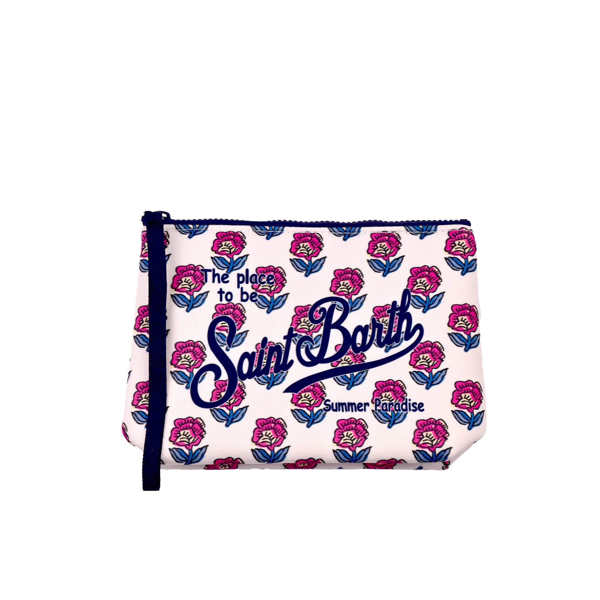 SAINT BARTH Pochette bianca motivo floreale bambina