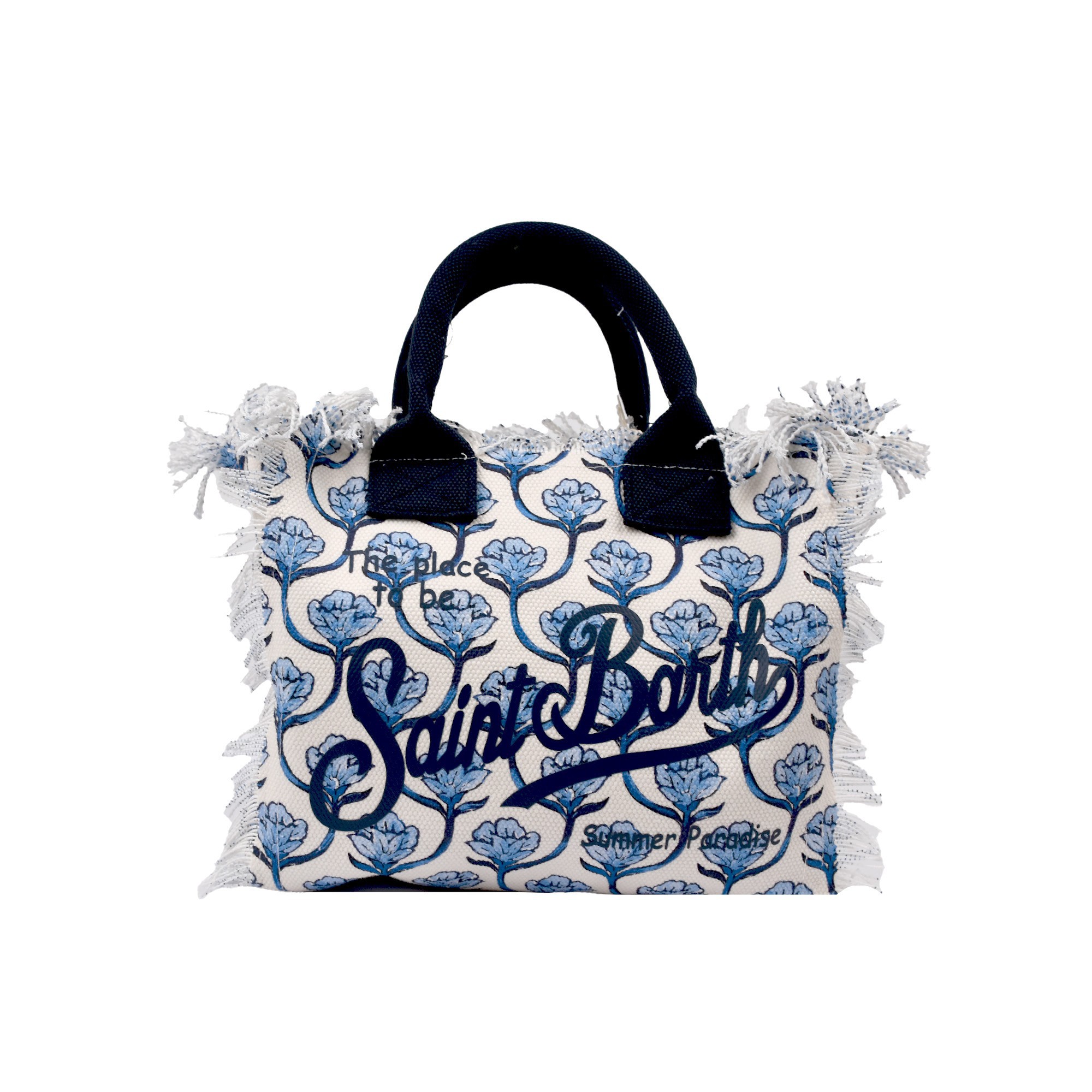 SAINT BARTH Borsa Colette fiori azzurri stampati bambina
