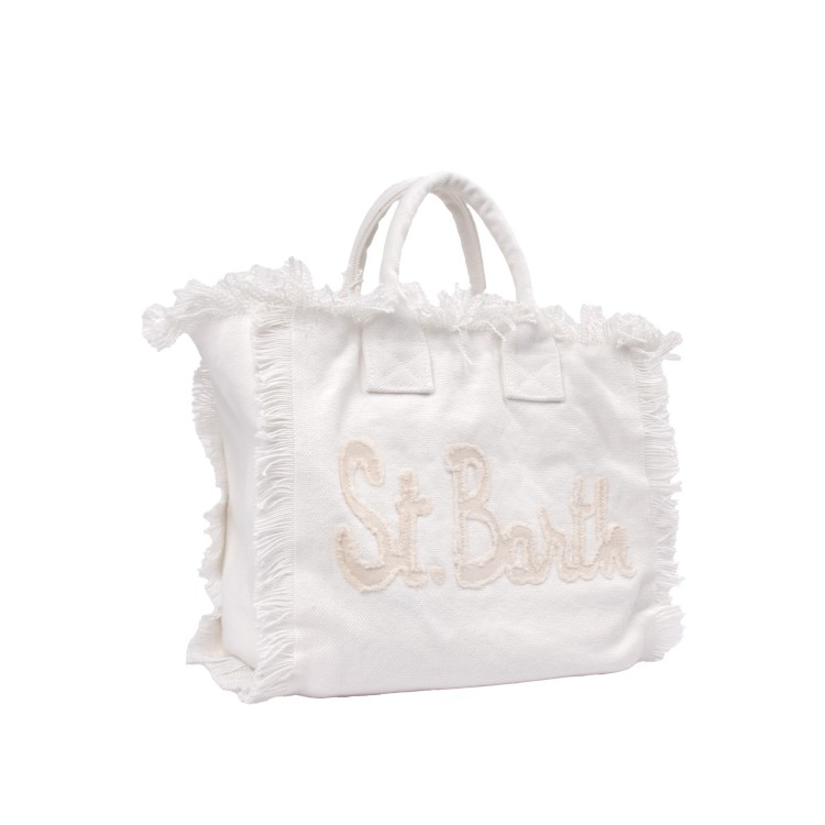 SAINT BARTH Borsa Colette bianca con logo patch bambina