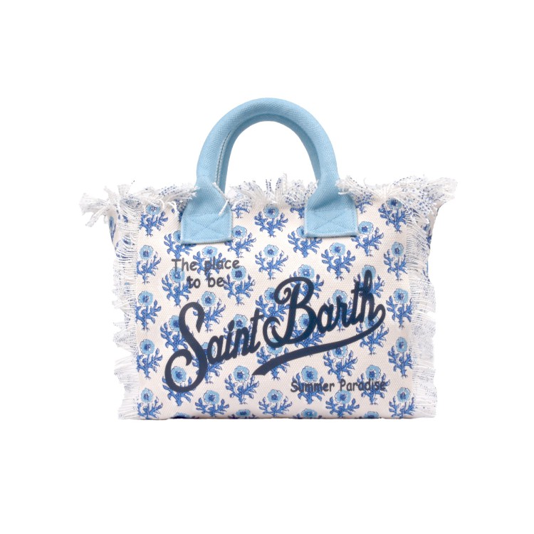 SAINT BARTH Borsa Colette bianca motivo floreale bambina