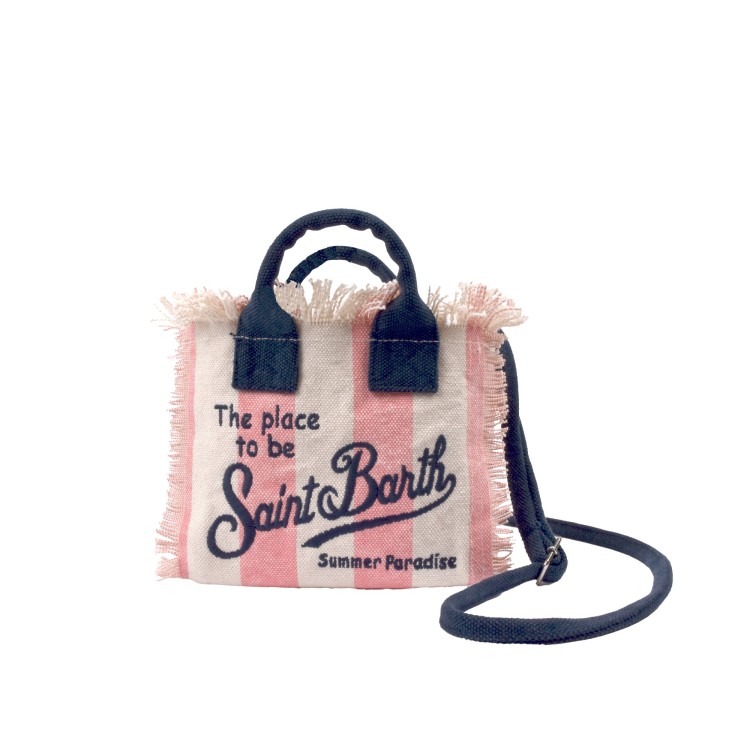 SAINT BARTH Borsa Vanity mini bianca e blu bambina