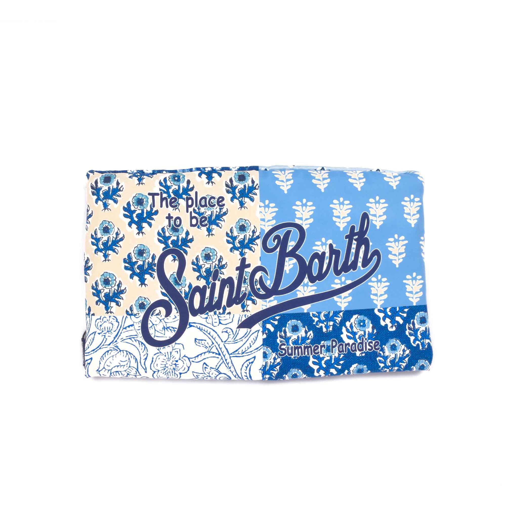 SAINT BARTH Telo mare patchwork azzurro bambini