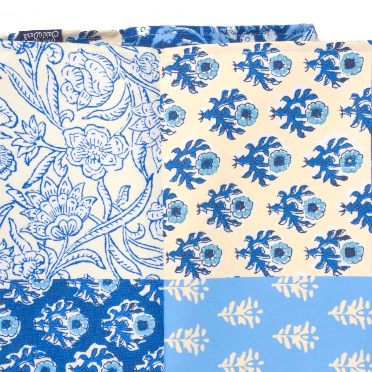SAINT BARTH Telo mare patchwork azzurro bambini