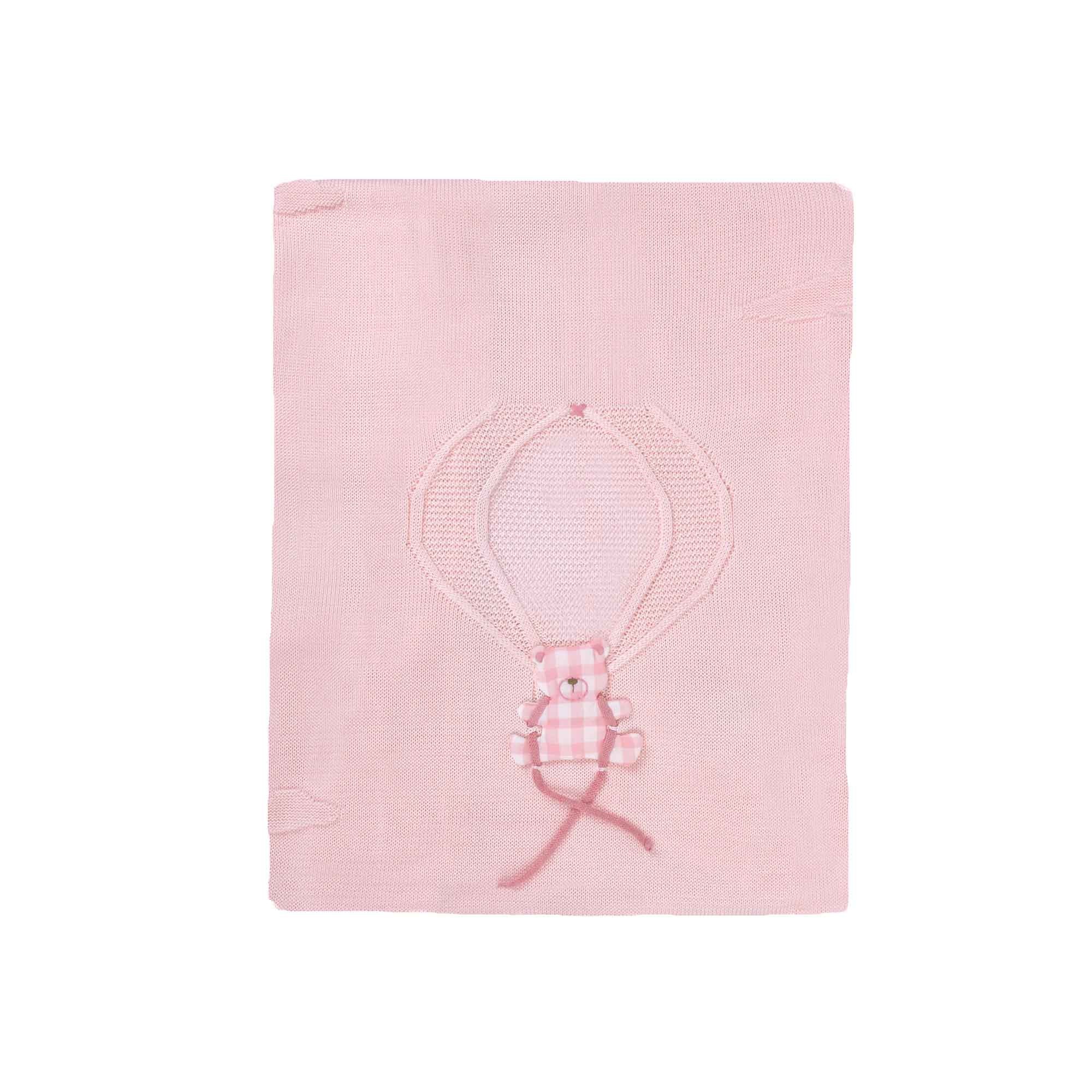 MARLU' Copertina rosa orsetto per carrozzina neonata