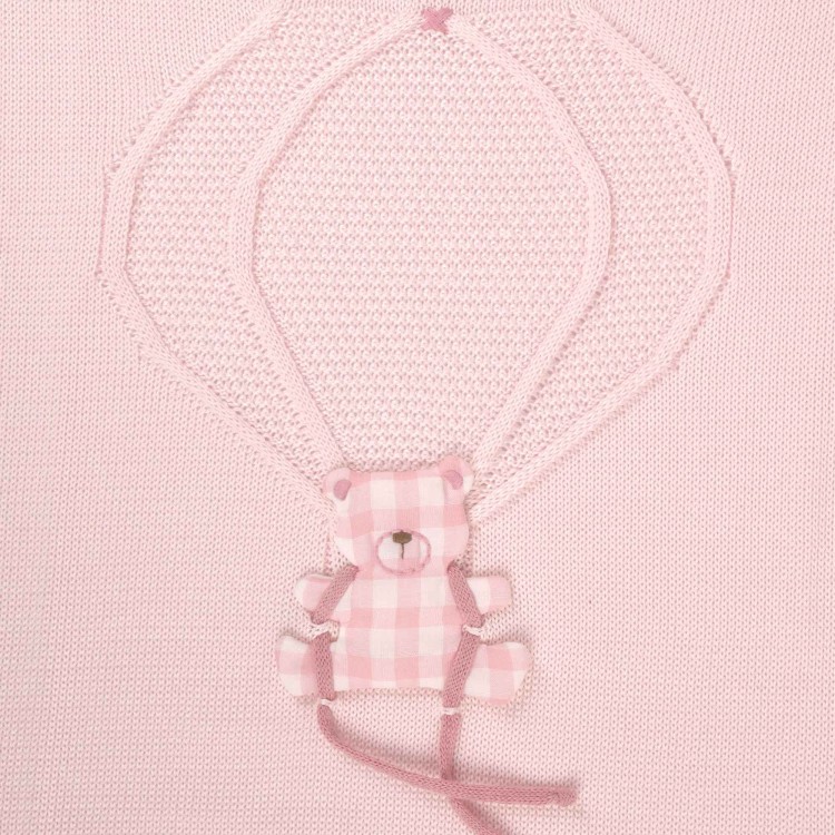 MARLU' Copertina rosa orsetto per carrozzina neonata
