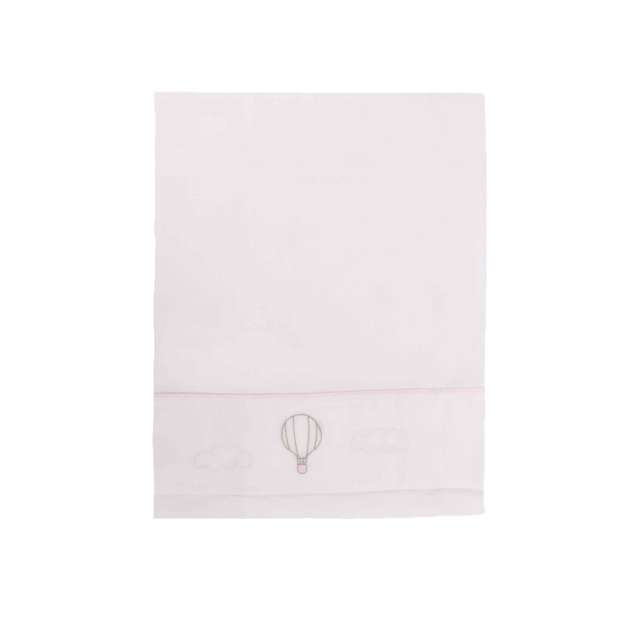 MARLU' Set lenzuolino con mongolfiera rosa neonata