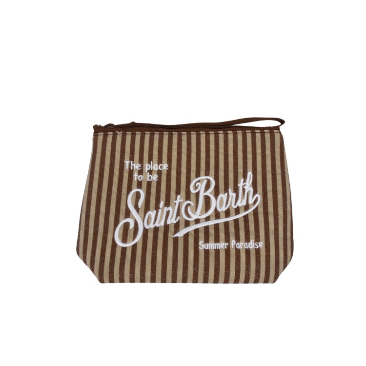 SAINT BARTH Pochette lurex a righe marroni bambina